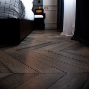 Dark wood effect laminate flooring
